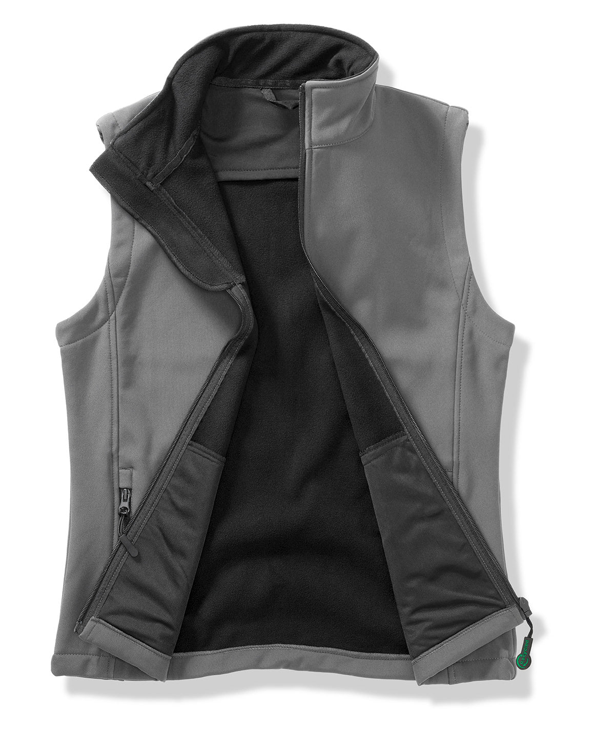 Womens printable softshell bodywarmer with recycled fleece inner