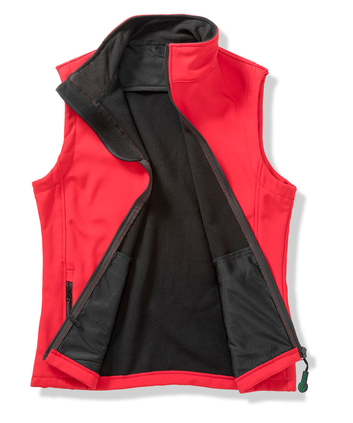 Womens printable softshell bodywarmer with recycled fleece inner