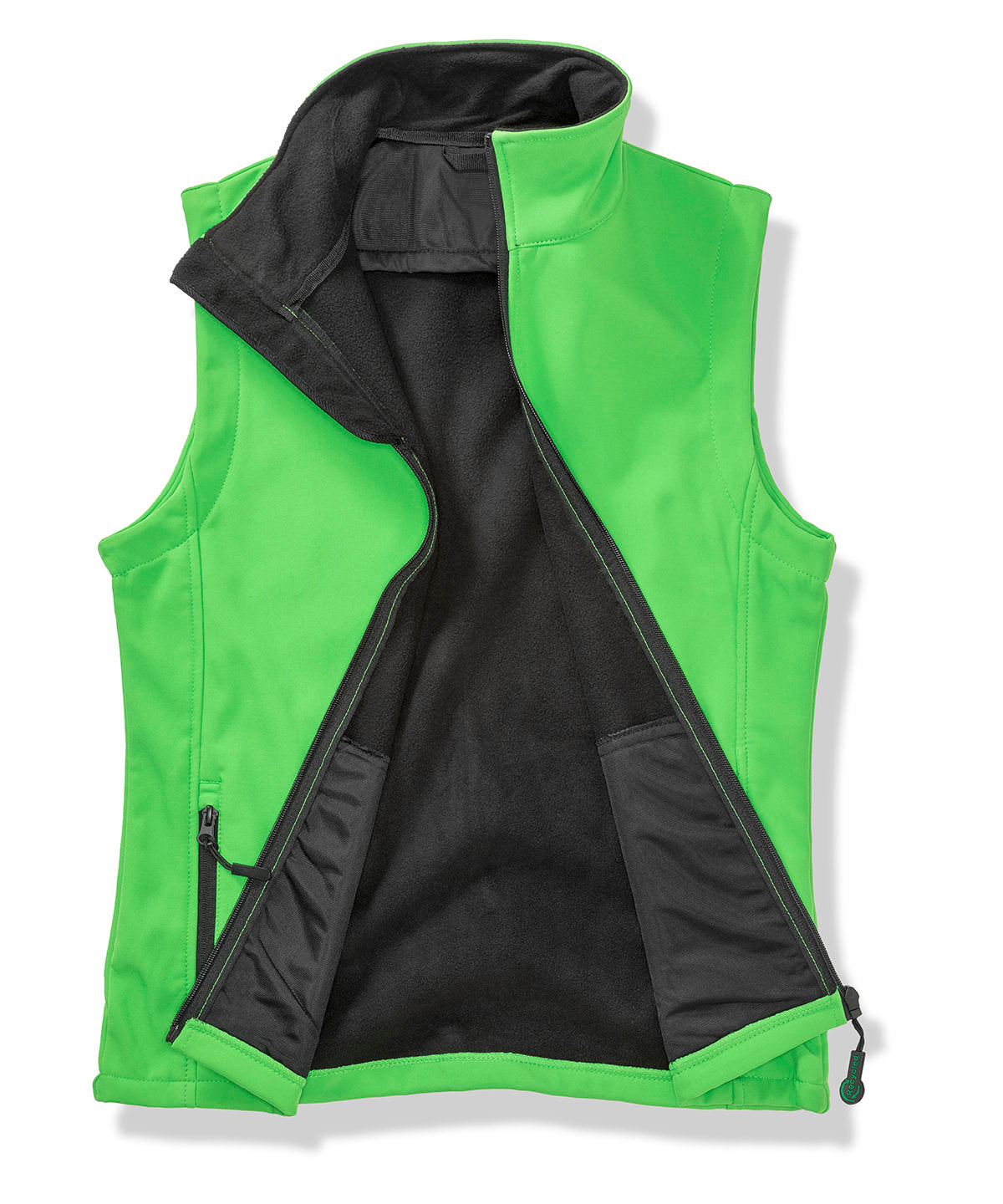 Printable softshell bodywarmer with recycled fleece inner