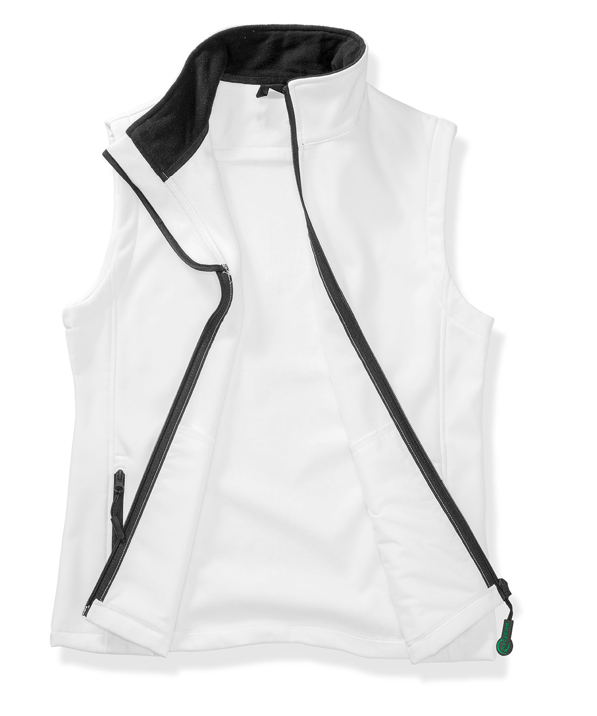 Printable softshell bodywarmer with recycled fleece inner