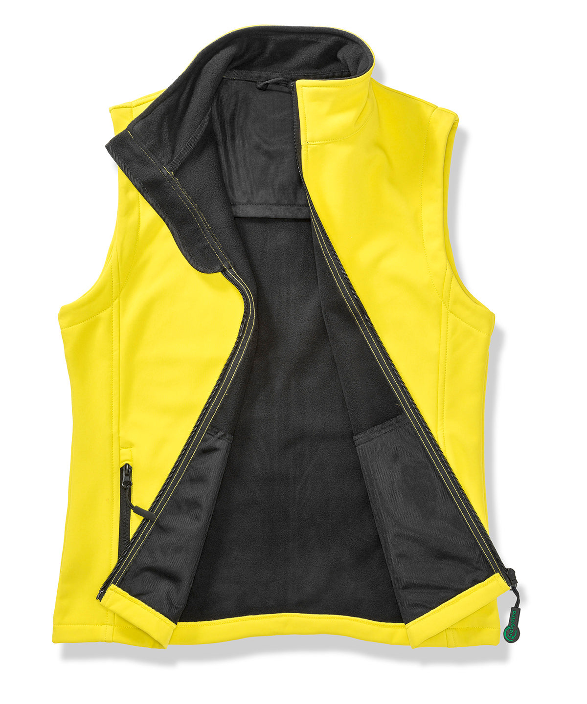Printable softshell bodywarmer with recycled fleece inner