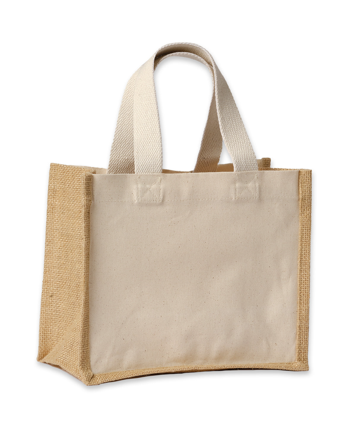Jute canvas panel shopper